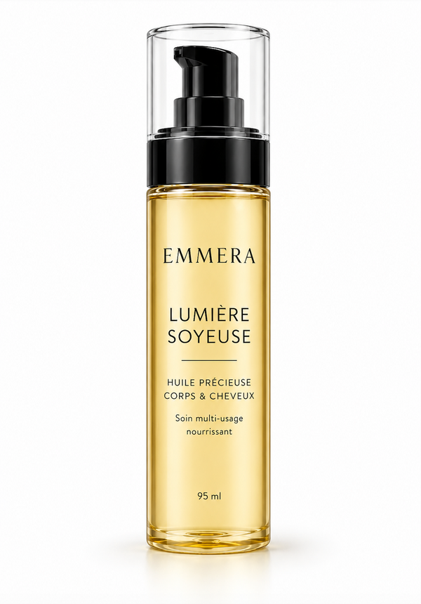 LUMIERE SOYEUSE EMMERA  HUILE PRECIEUSE CORPS & CHEVEUX  ECLAT NATUREL SOIN MULTI USAGE NOURRISSANT