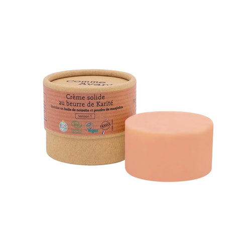 Crème solide au beurre de karité, noisette et manjishta – Un soin pur et naturel pour ta peau