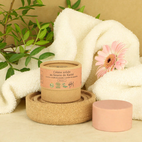 Crème solide au beurre de karité, noisette et manjishta – Un soin pur et naturel pour ta peau