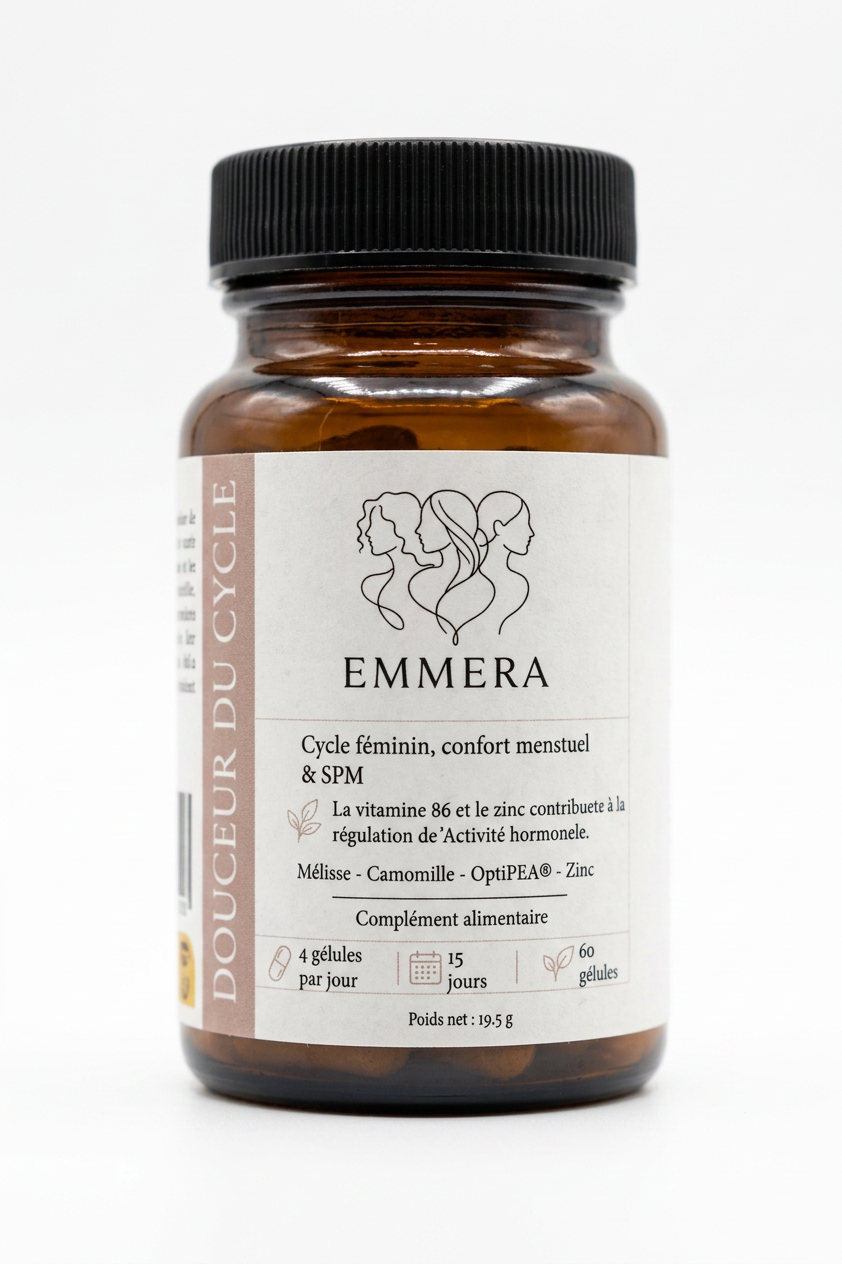 DOUCEUR DU CYCLE — Emmera Complément équilibre du cycle – règles douloureuses & SPM