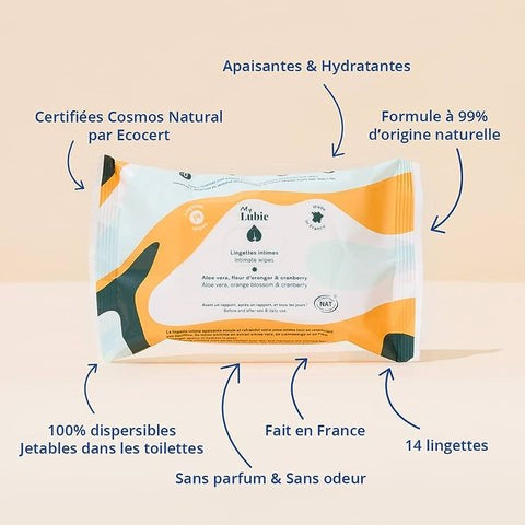 Lingettes intimes apaisantes – 14 unités