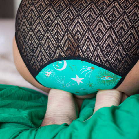 Culotte menstruelle Étéya verte – Flux moyen – Ouna