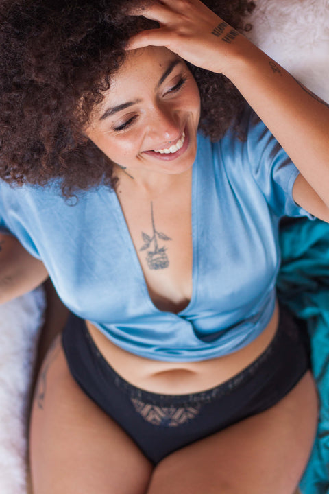 Culotte menstruelle Abada noire – Flux moyen