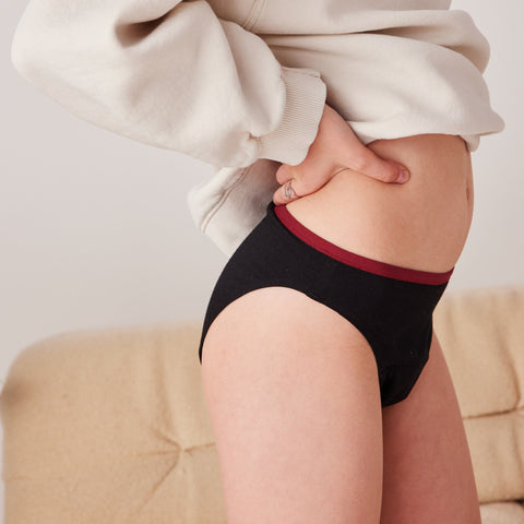 Culotte menstruelle coton Lyra Ado Flux Abondant Noire - Smoon