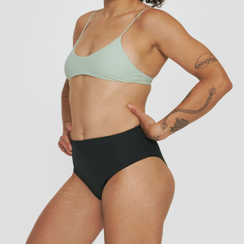 Bas de Maillot de bain menstruel Océanides Flux Moyen Noir
