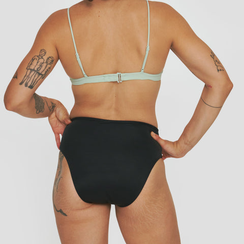 Bas de Maillot de bain menstruel Océanides Flux Moyen Noir