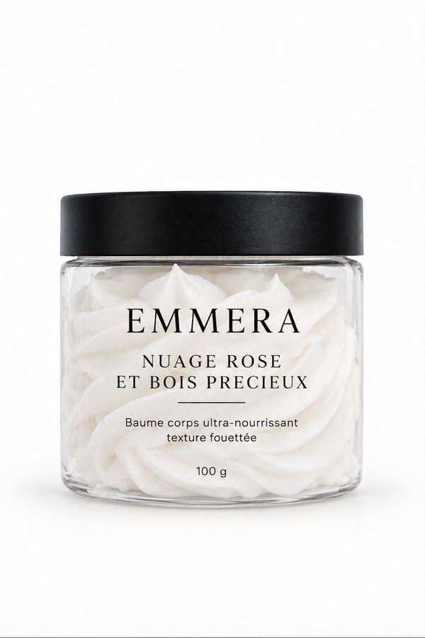 NUAGE ROSE ET BOIS PRECIEUX Emmera — Baume corps ultra-nourrissant texture fouettée - soin naturel rose