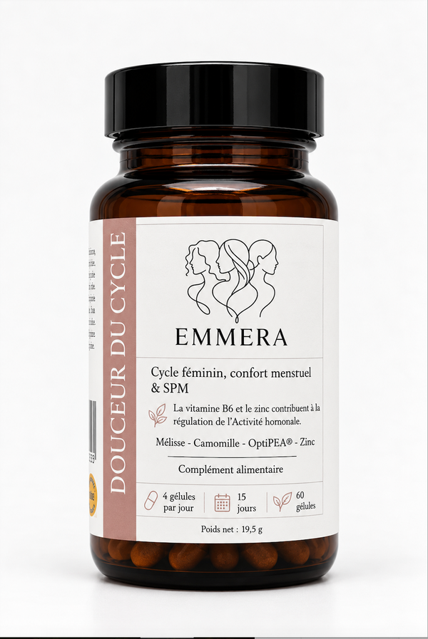 DOUCEUR DU CYCLE — Emmera Complément équilibre du cycle – règles douloureuses & SPM