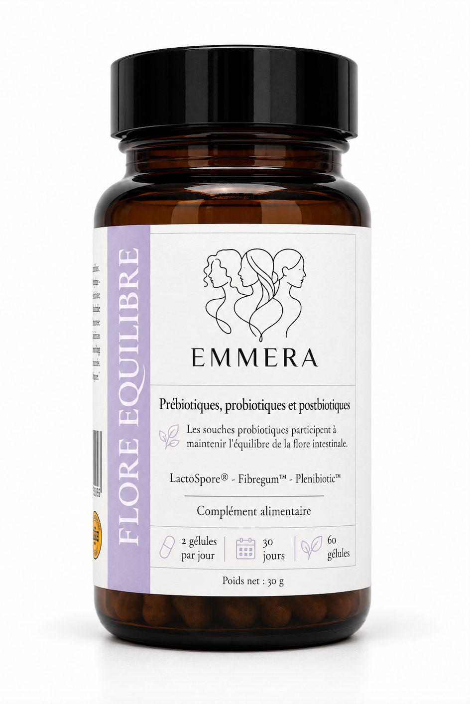FLORE - Compléments alimentaire naturel - Microbien, digestion et équilibre intérieur - 60 gélules