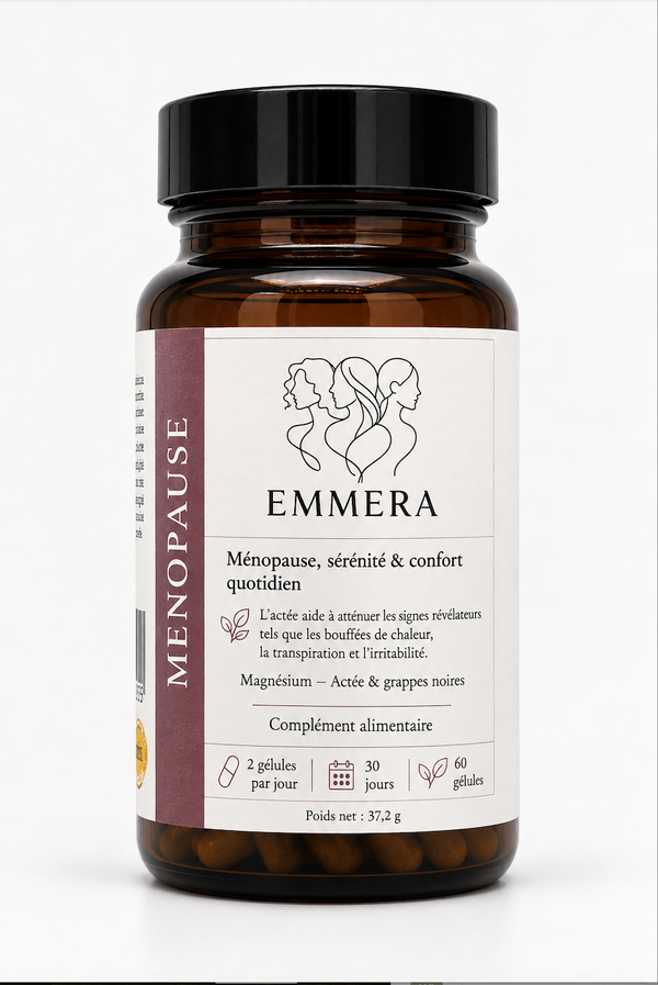 MENOPAUSE — Emmera Complément naturel ménopause, bouffées de chaleur & équilibre féminin