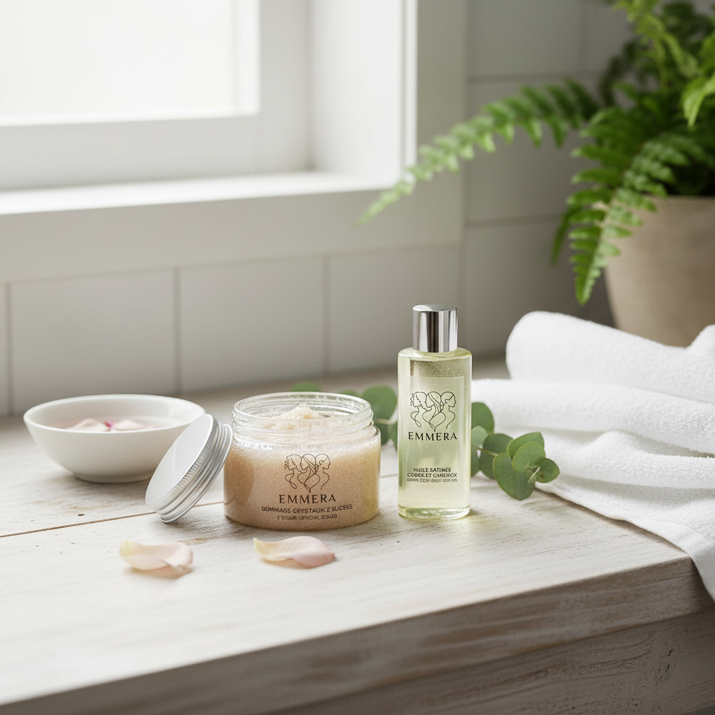 SUCRE LUMIÈRE EMMERA Gommage corps exfoliant sucres naturels peau douce & lumineuse